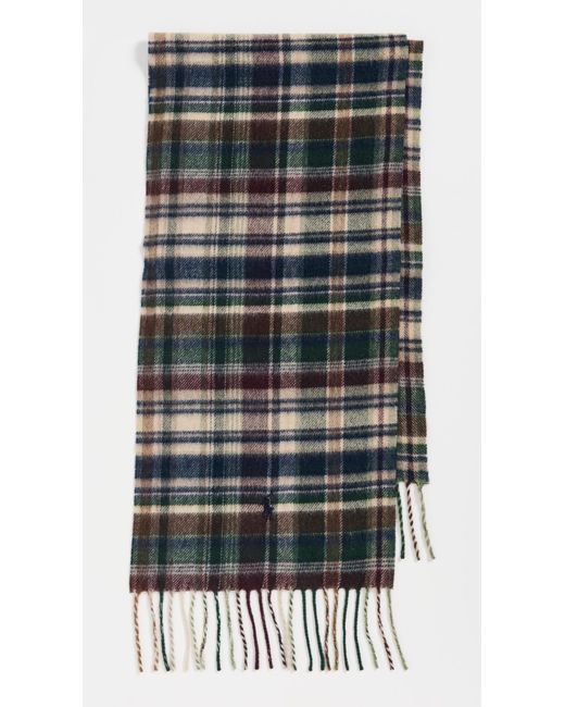 Polo Ralph Lauren Black Cashmere Blend Plaid Scarf for men