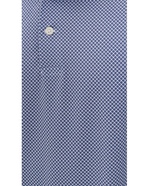 Ralph Lauren Blue Patterned Lightweight Airflow Polo for men