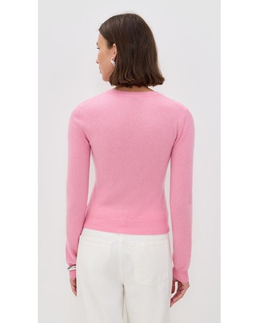 Reformation Pink Lian Cashmere Crew Sweater