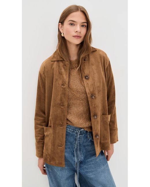 Z Supply Brown Decker Faux Suede Chore Jacket