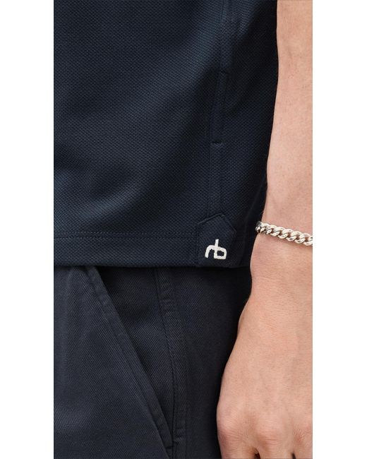 Rag & Bone Blue Tech Pique Polo for men