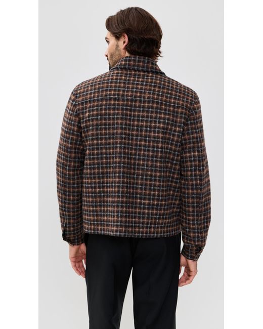 Wax London Black Check Osier Zip Jacket for men