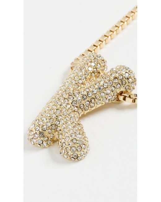 BaubleBar White Pave Bubble Initial Necklace
