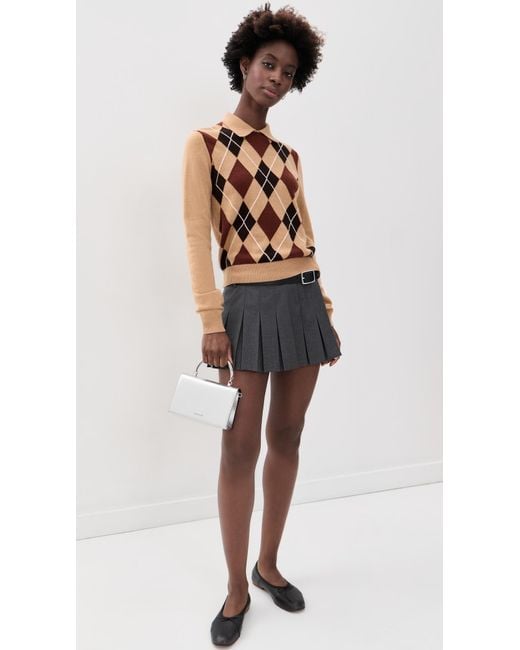 MSGM Black Argyle Sweater