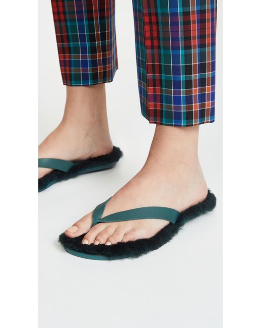 tibi leather flip flops