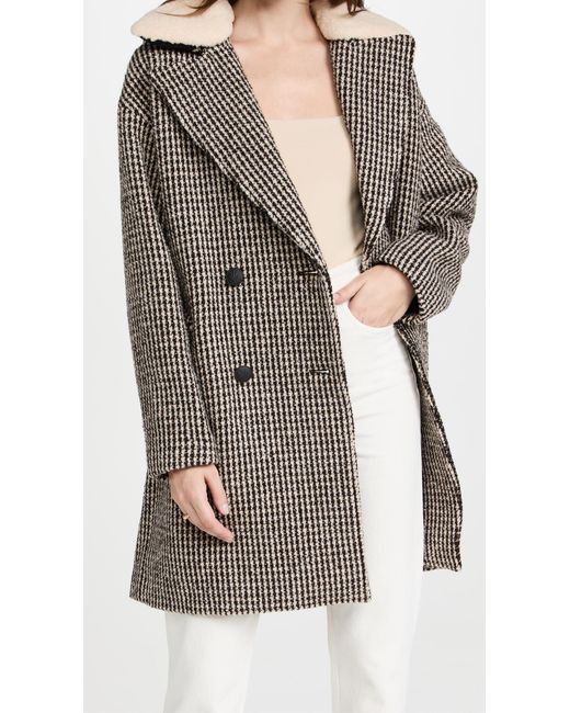 Rag & Bone Multicolor Mina Wool Cocoon Plaid Coat Classic Fit Coat