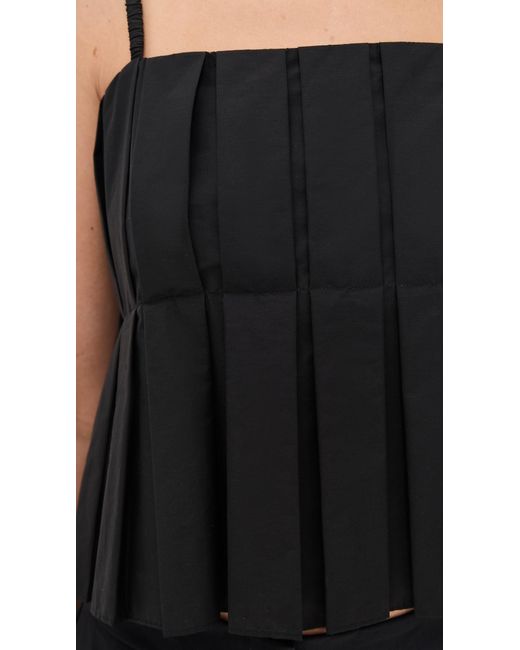 Theory Black High Low Pleated Cami