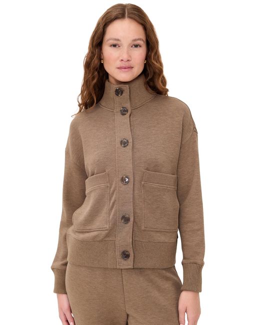 Varley Brown Sabrina Button Through Sweat