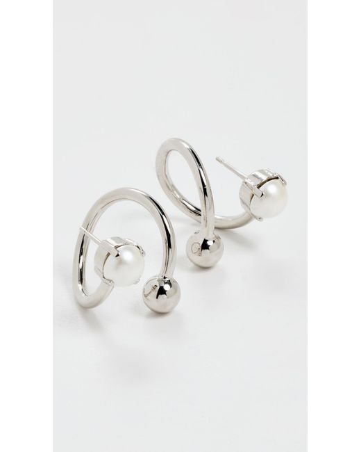 Justine Clenquet White Gia Earrings