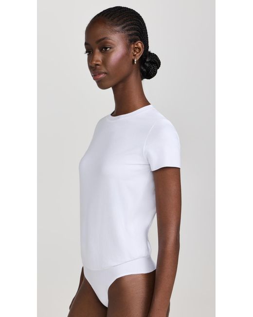 Commando White Essential Cotton Tee Thong Bodysuit