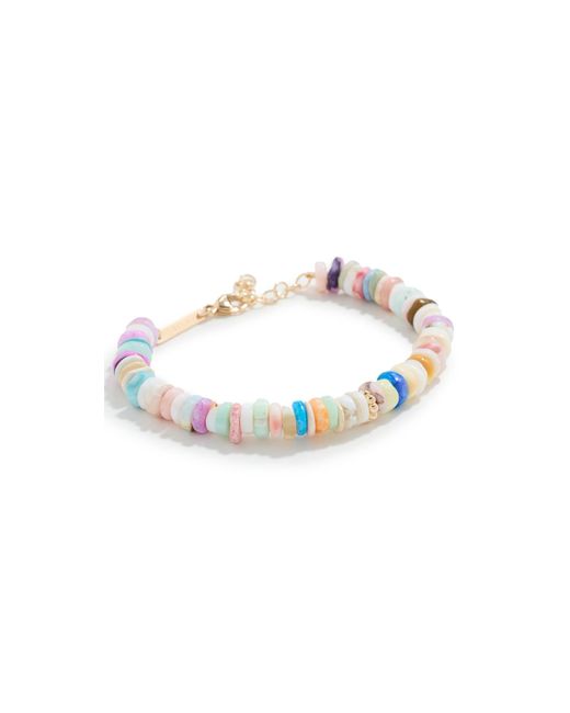 Zoe Chicco Multicolor 14k Light Tone Mixed Color Opal Beads Bracelet