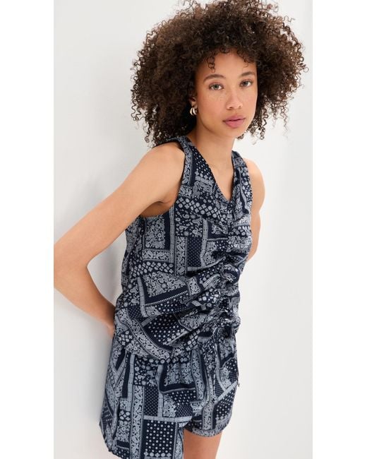 Le Bos Blue Fallon Sleevless Top
