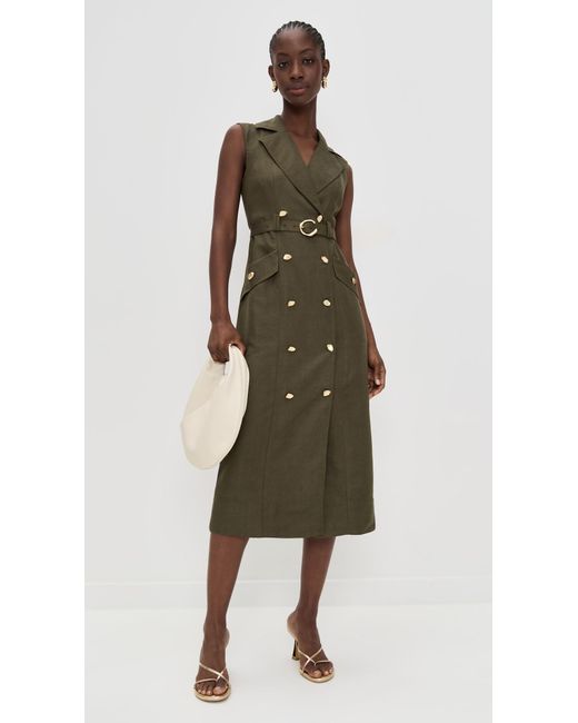 Aje. Blake Utility Midi Dress in Green | Lyst Aje. Blake Utility Midi Dress in Green | Lyst