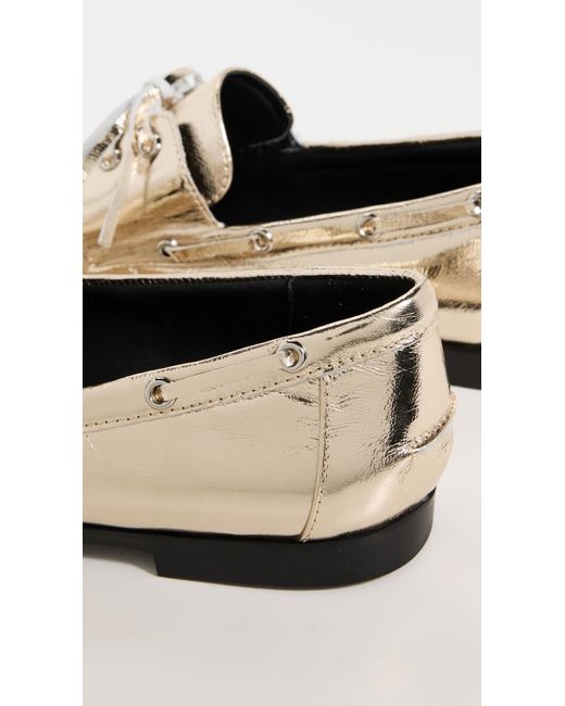 Black Suede Studio White Davy Flats