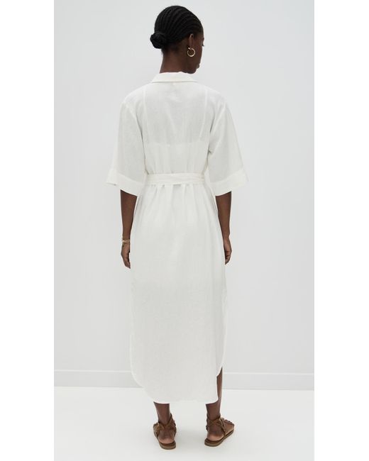 Z Supply White Brise Linen Midi Dress