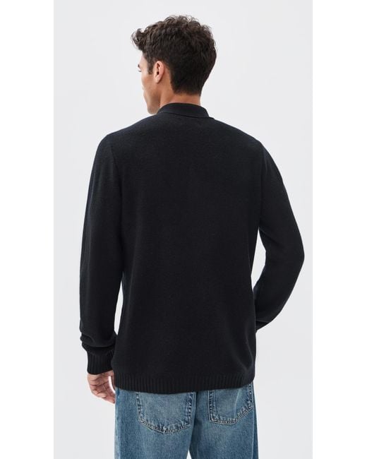 Taylor Stitch Black The Newton Sweater Polo for men