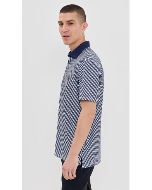 Greyson Blue Houndstooth Printed Polo for men