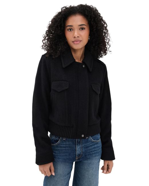 Vince Black Cropped Wool Blend Jacket