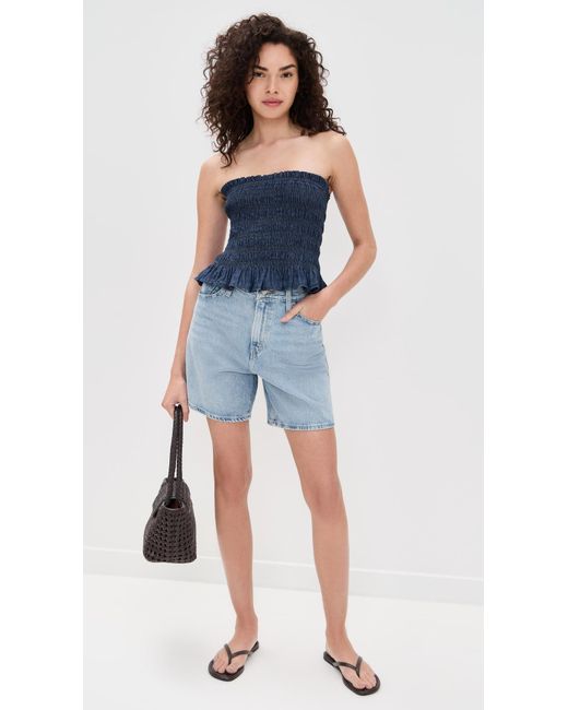 Madewell Blue Denim Smocked Cami