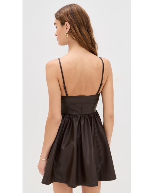 Susana Monaco Black Faux Leather Corset Flare String Dress