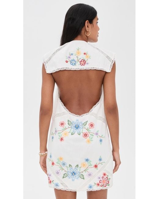 Free People Willow Embroidered Mini Dress in White | Lyst