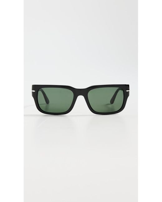 Persol Black Sartoria Rectangular Sunglasses for men