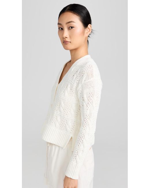 Madewell White Open Cable-stitch Cardigan Sweater