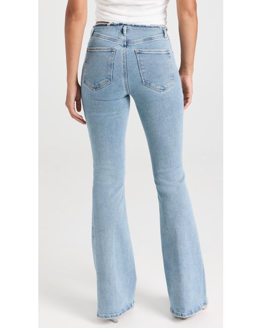 GOOD AMERICAN Blue Good Legs Flare Jeans With No Waistband