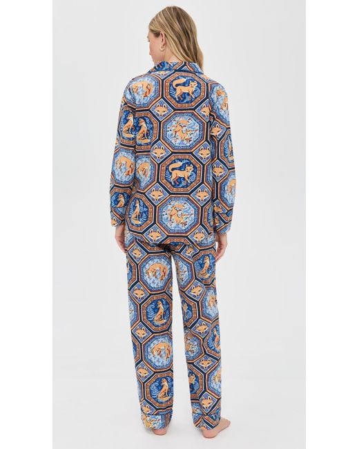 Printfresh Blue Long Pajama Set
