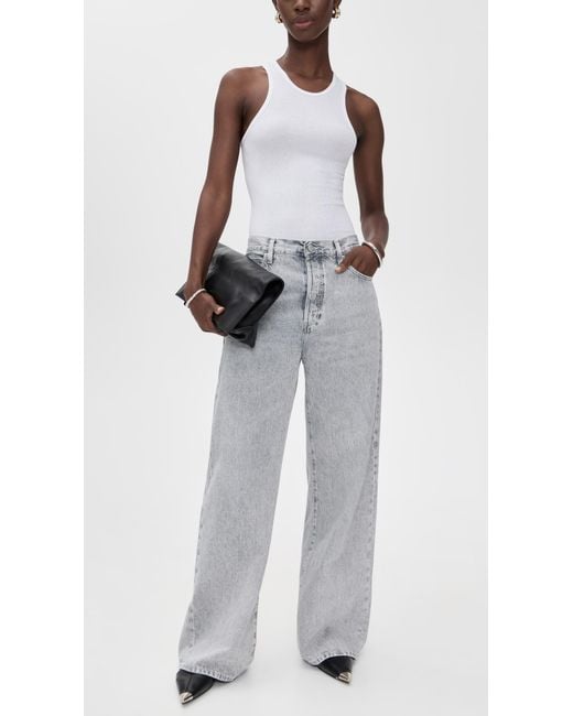 FRAME The Loose Jeans in Gray | Lyst