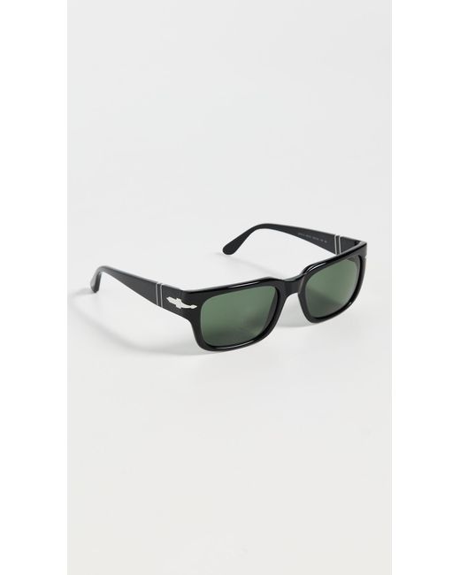 Persol Black Sartoria Rectangular Sunglasses for men