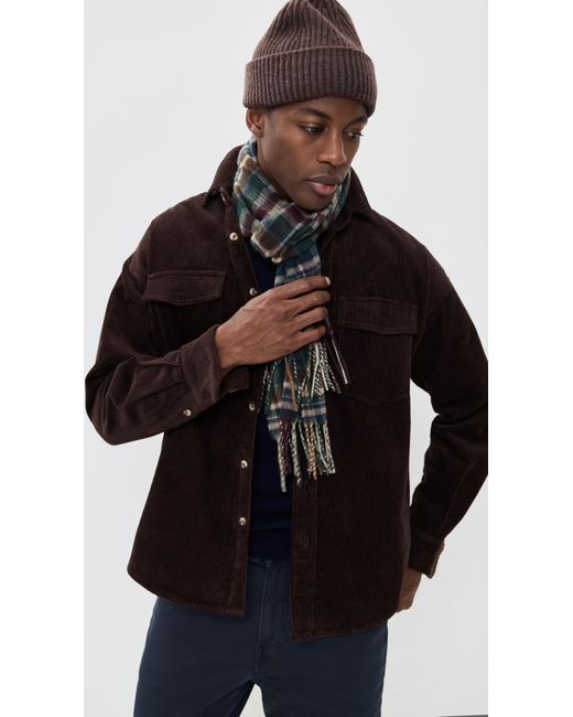 Polo Ralph Lauren Black Cashmere Blend Plaid Scarf for men