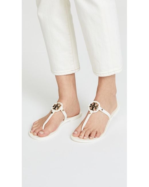 Womens Shoes White Tory Burch Mini Miller Jelly Thong Sandal in Ivory - Save 49% 