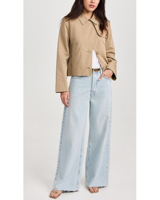 FRAME Blue Le Low baggy Wide Leg Raw After Jeans