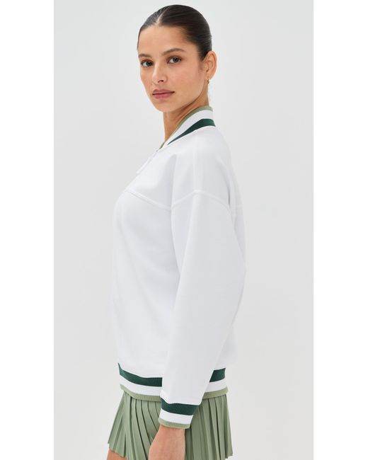 Z Supply White Hampton Varsity Jacket