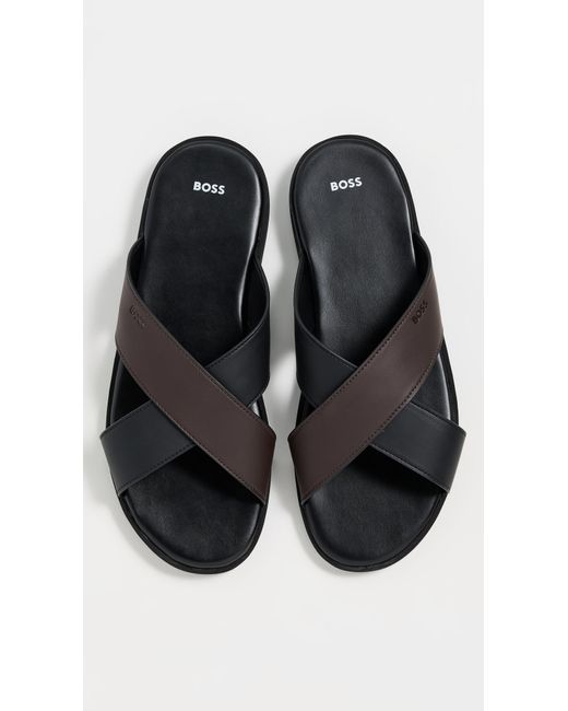 BOSS Darrel Slide Sandals in Black for Men | Lyst display picture 3