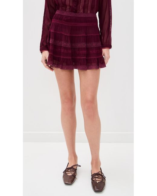 LoveShackFancy Red Fleetta Skirt