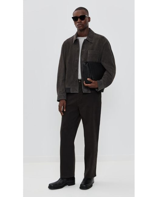 FRAME Black Suede Bomber Jacket for men