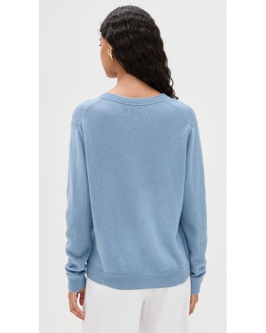 Reformation Blue Remi Cashmere V Neck Sweater
