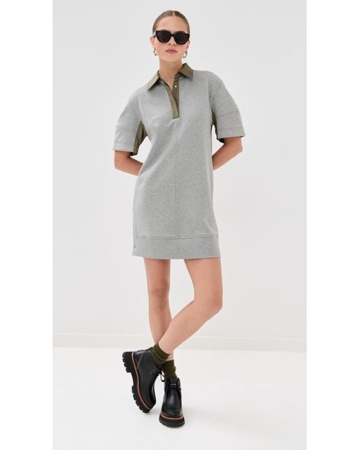 3.1 Phillip Lim Gray Polo Dress With Ripstop Combo Melange