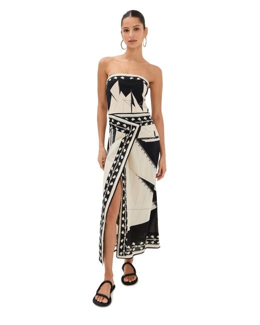 Johanna Ortiz Black Sailboats Pontoon Afternoon Ankle Dress