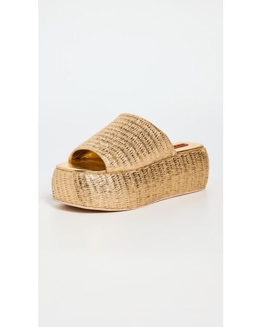 Simon Miller Multicolor Metallic Raffia Cloudy Platform Sandals