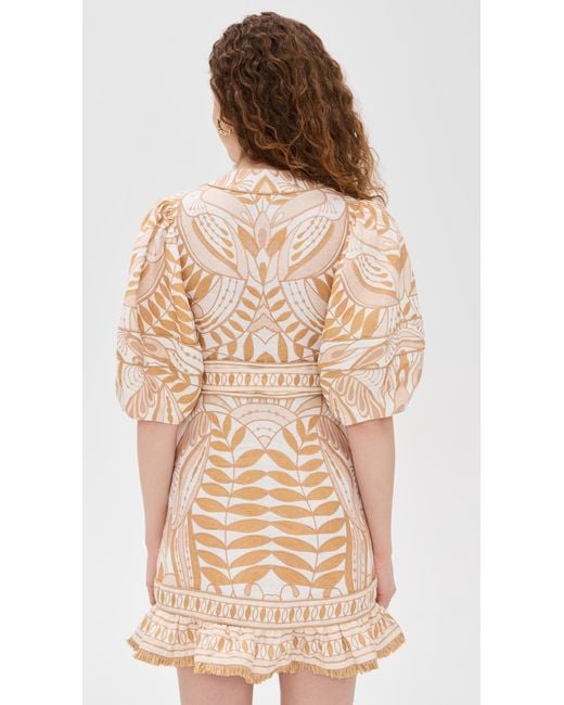 Farm Rio Natural Lace Nature Short Sleeve Mini Dress