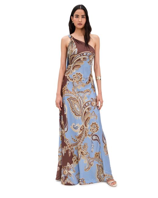 Hemant & Nandita Blue One Shoulder Long Dress
