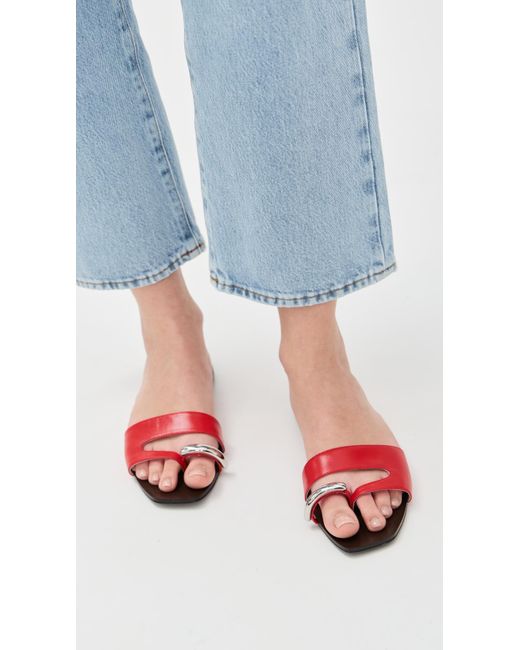 Tory Burch Red Pierced Slides