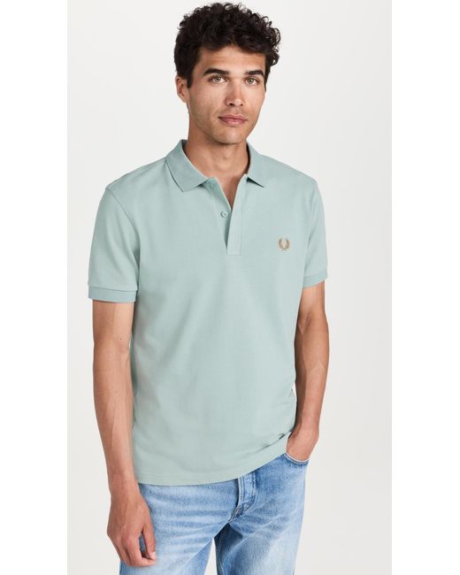 Fred Perry Blue Pain Hirt Iver Bue/dark Carae for men