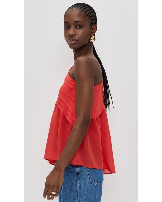 Farm Rio Red Rose One Shoulder Blouse