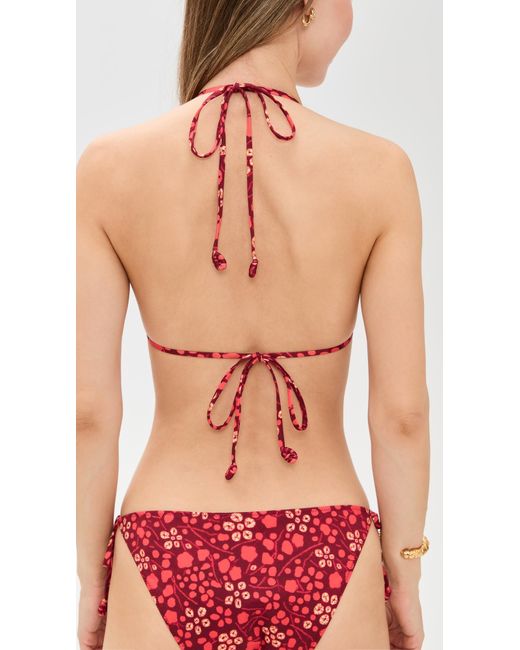 Ulla Johnson Pink Keaton Triangle Bikini Top