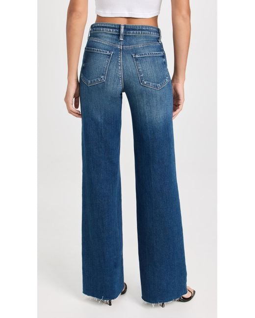 L'Agence Blue Scottie High Rise Wide Leg Jeans