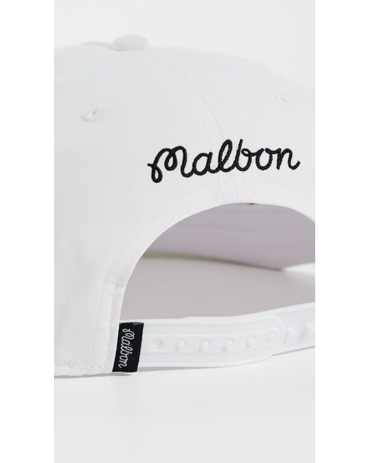 Malbon Golf White Snapback Hat for men
